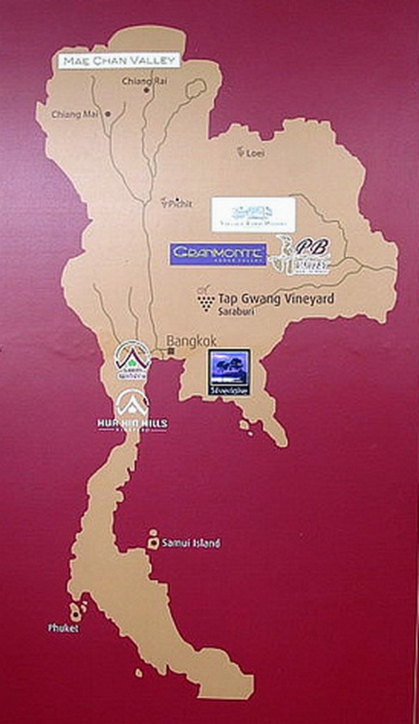 แผนที่ผู้ผลิตไวน์ไทย